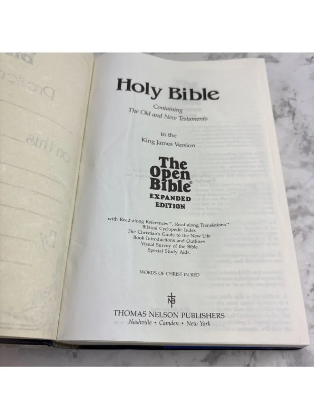 *The Open Bible Nelson King James Version Expanded Edition Hardcover Dust Jacket